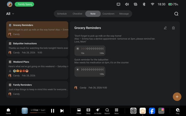 Notes with a voice